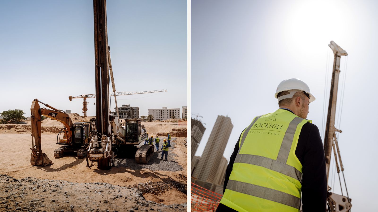 Официальный старт строительства Rockhill Tower — Техника на площадке: буровая установка и экскаватор